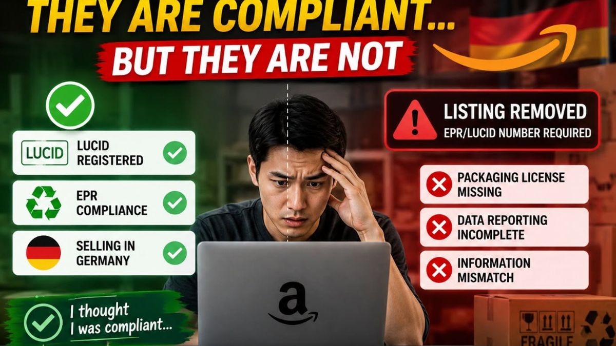 Amazon seller reviewing a compliance warning